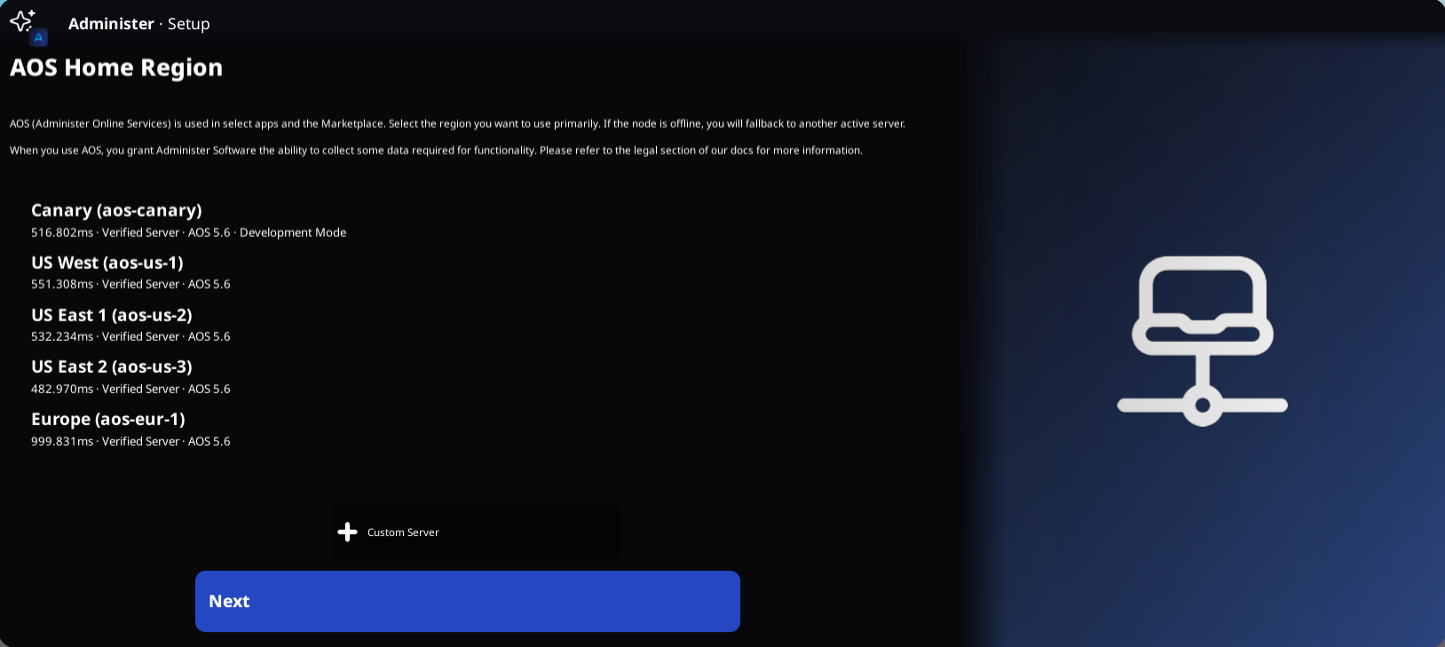 A list of official AOS nodes